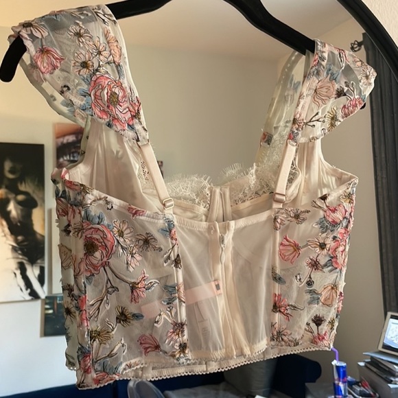 VS Luxe Dream Angels Silk Multi Color Floral Appliqué Celeb Corset 32C EUC - Picture 12 of 16